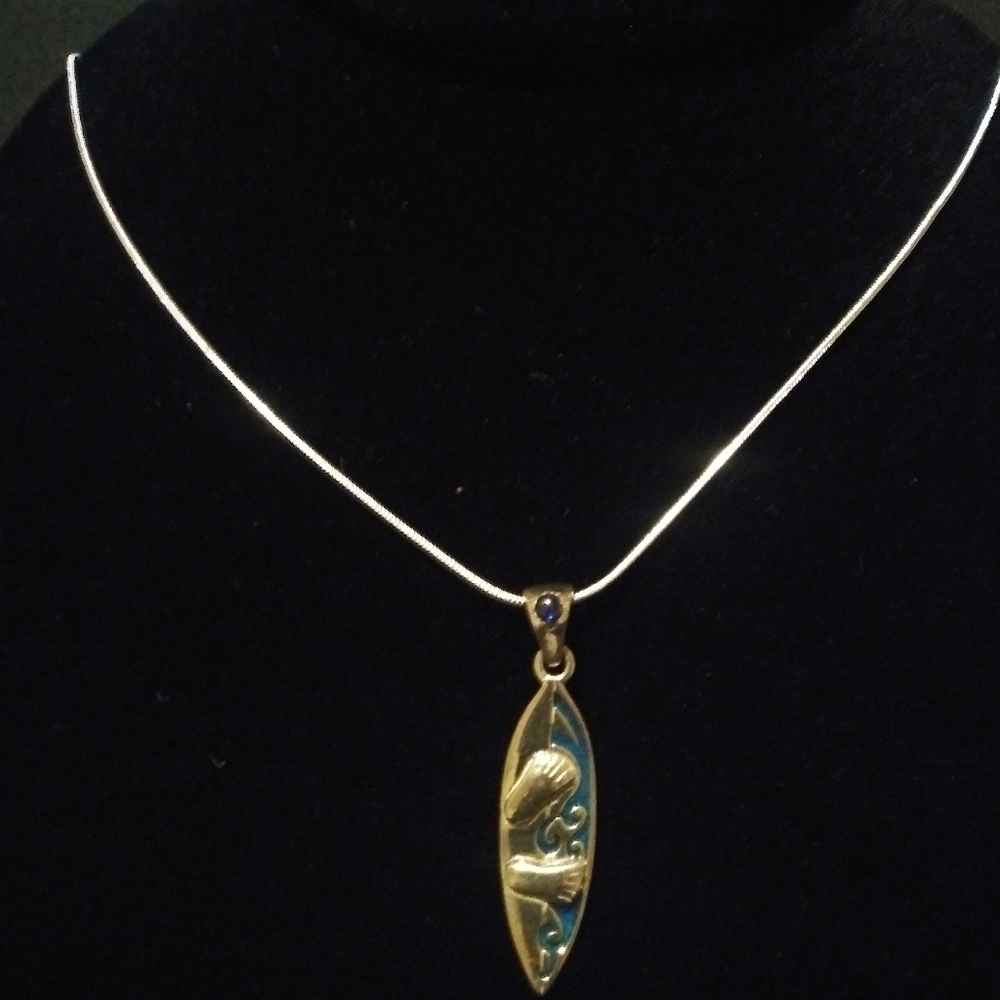 Surfboard pendent chain, ring size6